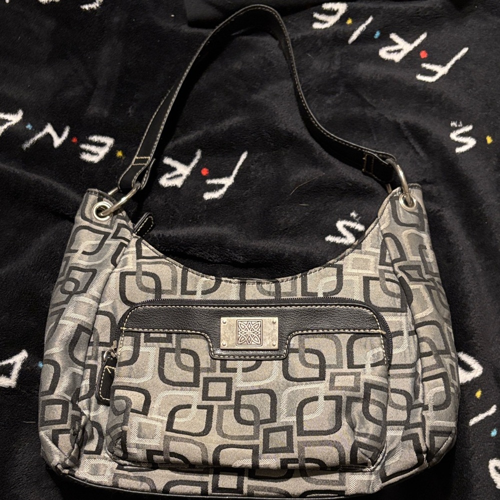 Stylish Gray Patterned Shoulder Bag - image 1